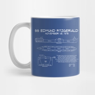 SS Edmund Fitzgerald Blueprint Mug